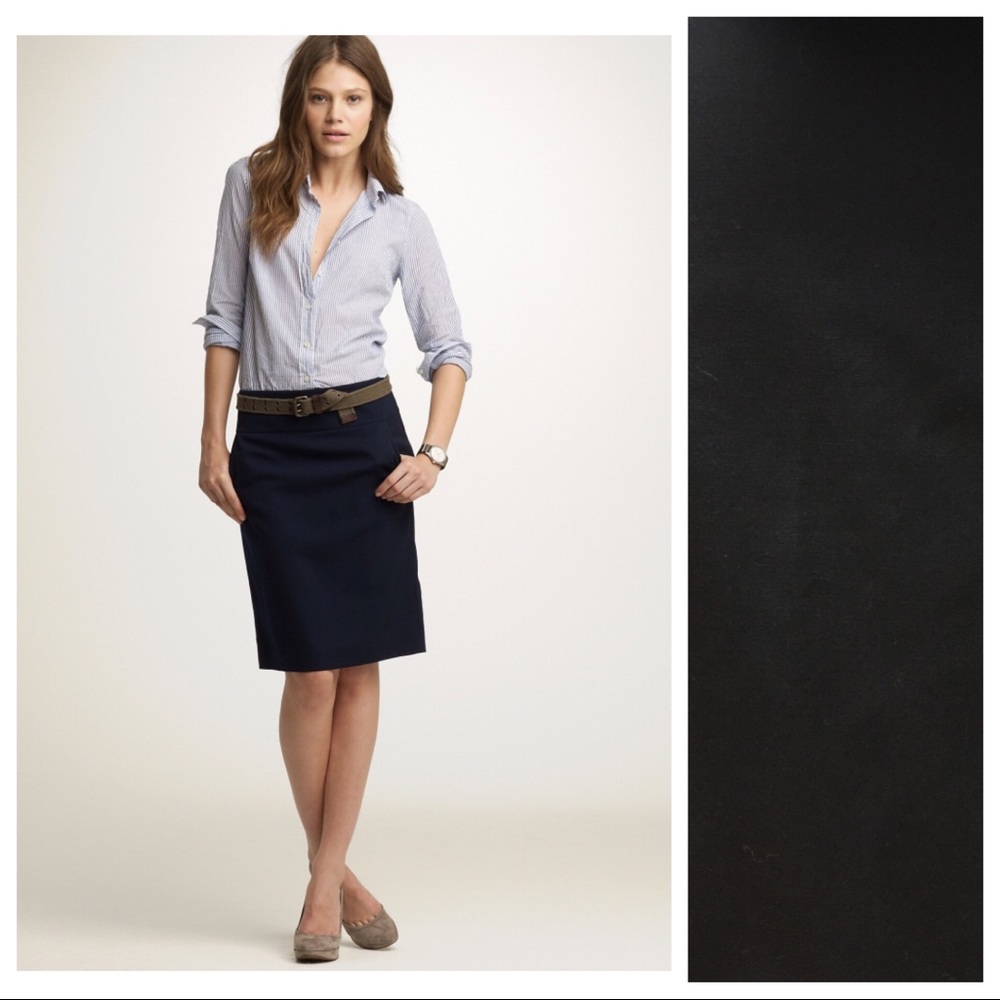 J. CREW Black Wool Pencil Skirt - 10